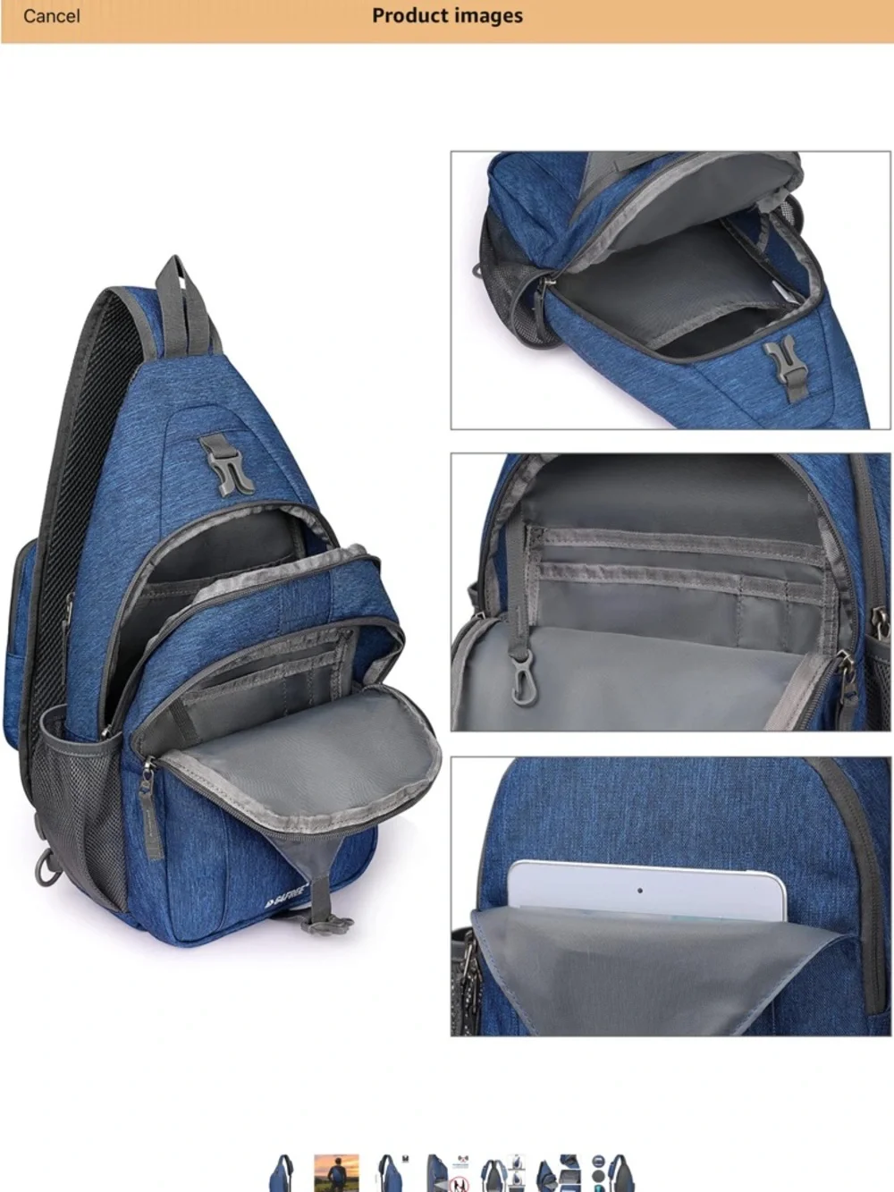 G4 Free Waterproof Blue Sling Unisex Crossbody Bag